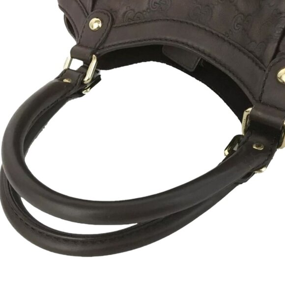 GUCCI: GUCCISsima Sukey GG Logo Tote Hand Bag Brown #1387 - Picture 6 of 11